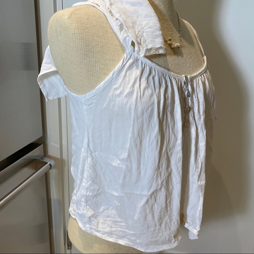 Cold Shoulder Flutter Top - Picture 8 of 11
